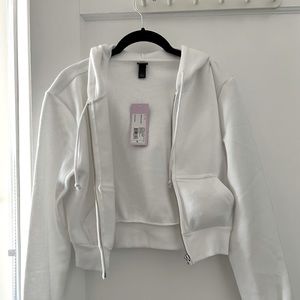 Cropped zip-up hoodie